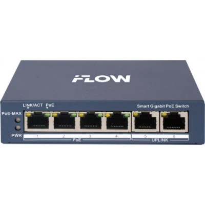 iFlow F-SW-EM606POE-VM Коммутатор PoE, управляемый, 4 порта PoE, 60 Вт